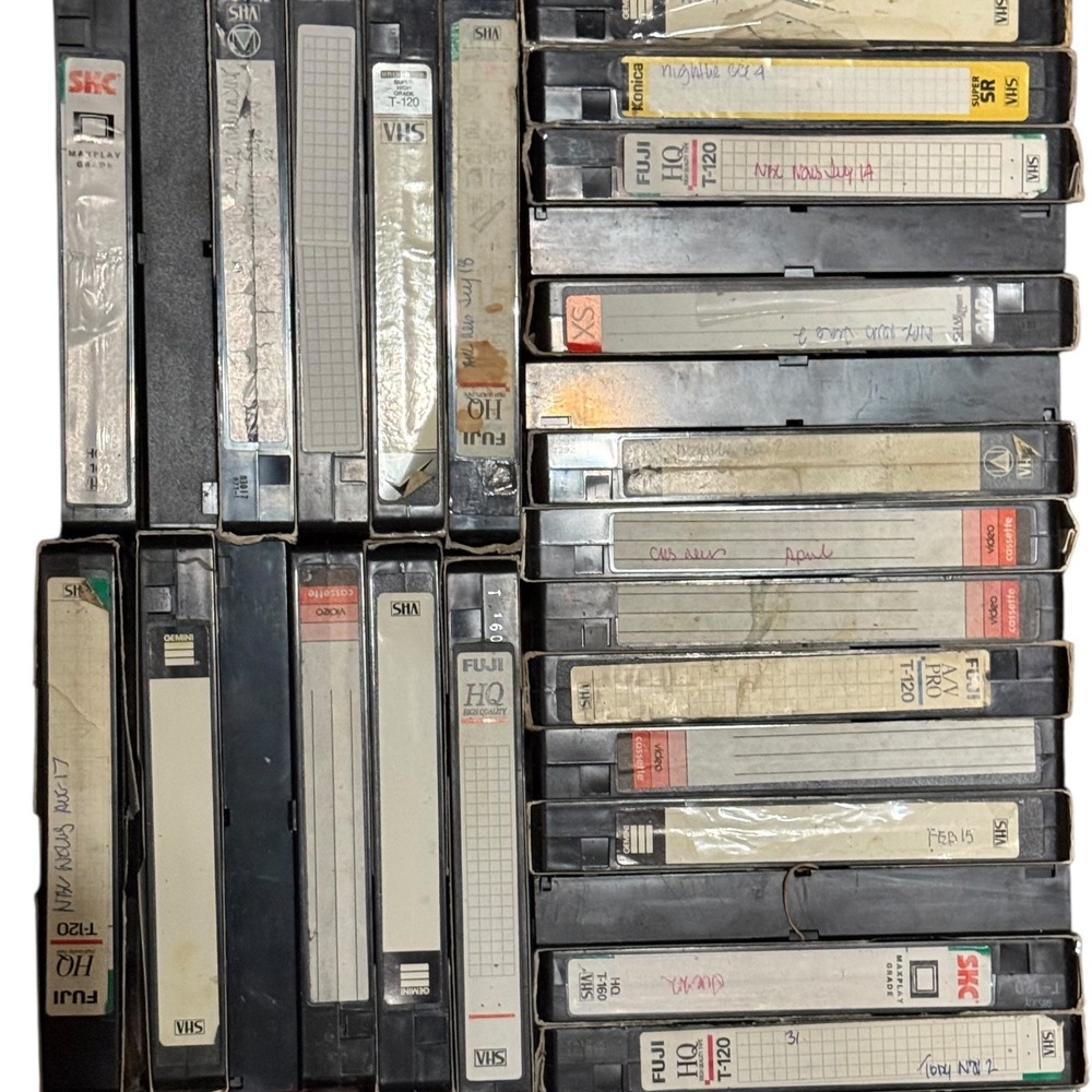 Vintage VHS Tape Home Recorded News Sports TV Specials Untested 90s Media Hobby